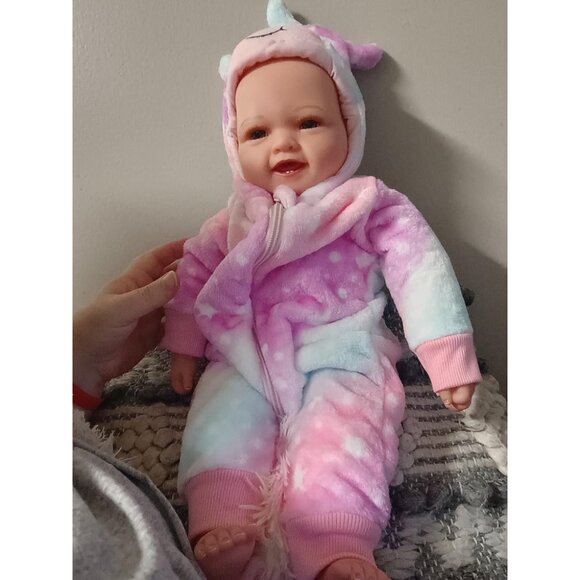 🆕17Inch Full Cloth Body With Vinyl Limbs Cute Baby Doll Girl with Accessories - Picture 1 of 12